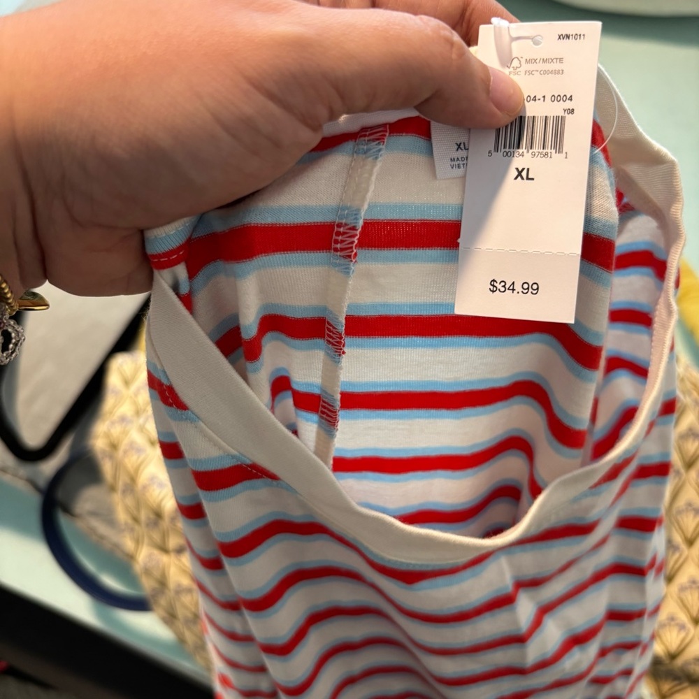 Red and White Striped Gap T-Shirt Dress - Picture 3 of 3